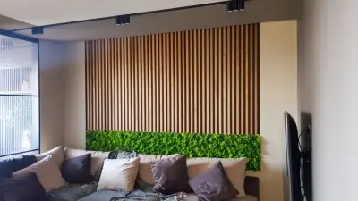 Интерьерная рейка шпон дуба 40х200 без покрытия (стена/потолок)